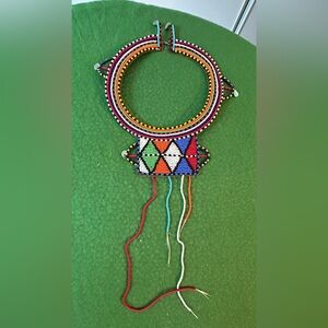 Handmade Multicolor Beaded Tribal Statement Necklace